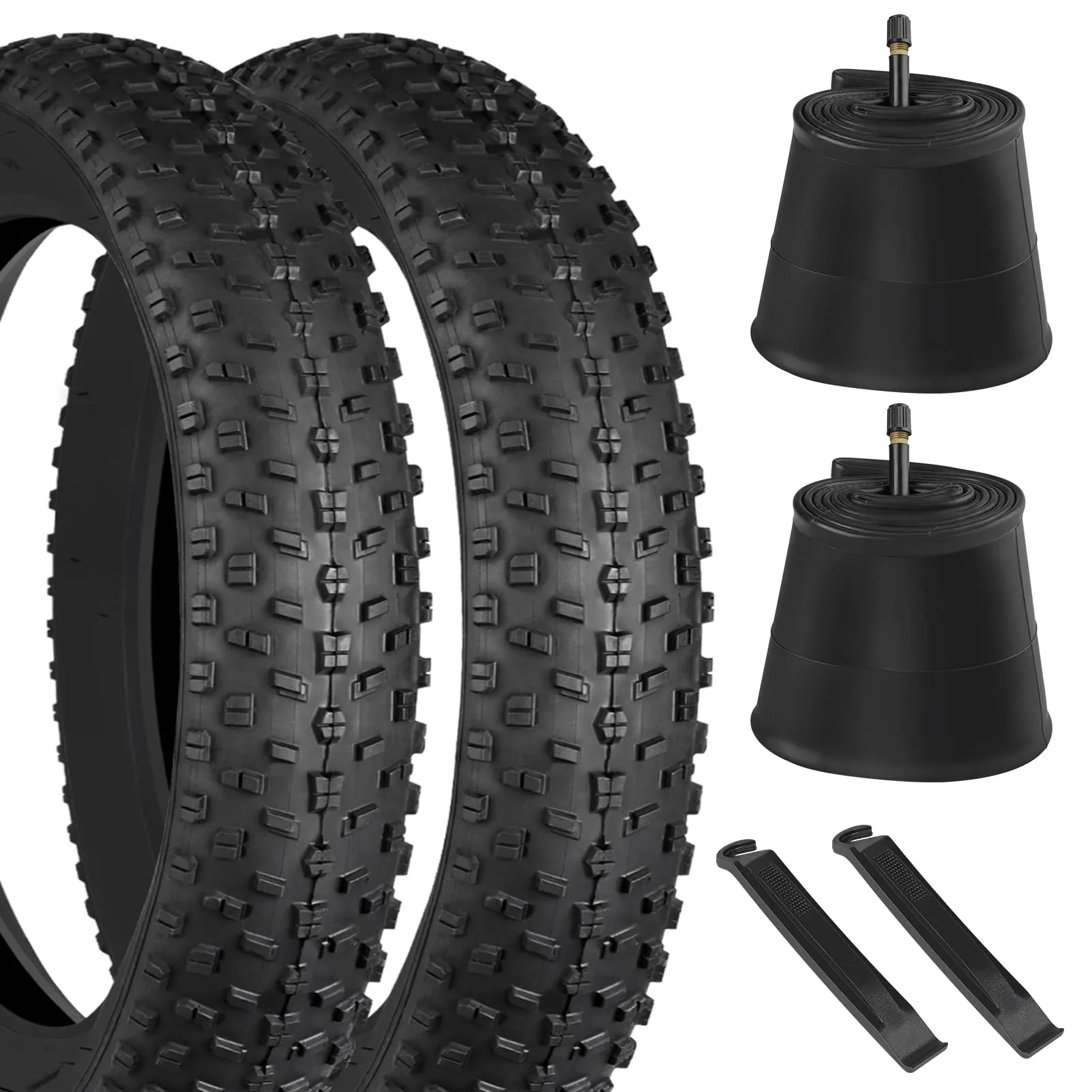 20 x 4.0 Fat Tire Bike Tires Set of 2 for E-Bike MTB, Heavy Duty, Durable, All Terrain Replacement