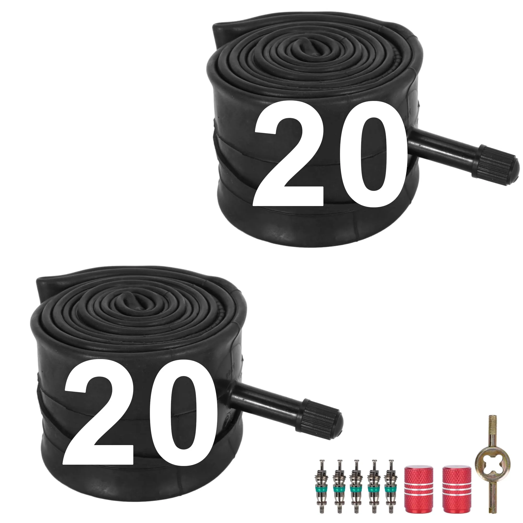 20x2.125/2.40 Heavy Duty Bicycle Inner Tube with Schrader Valve for Road and Mountain Bikes