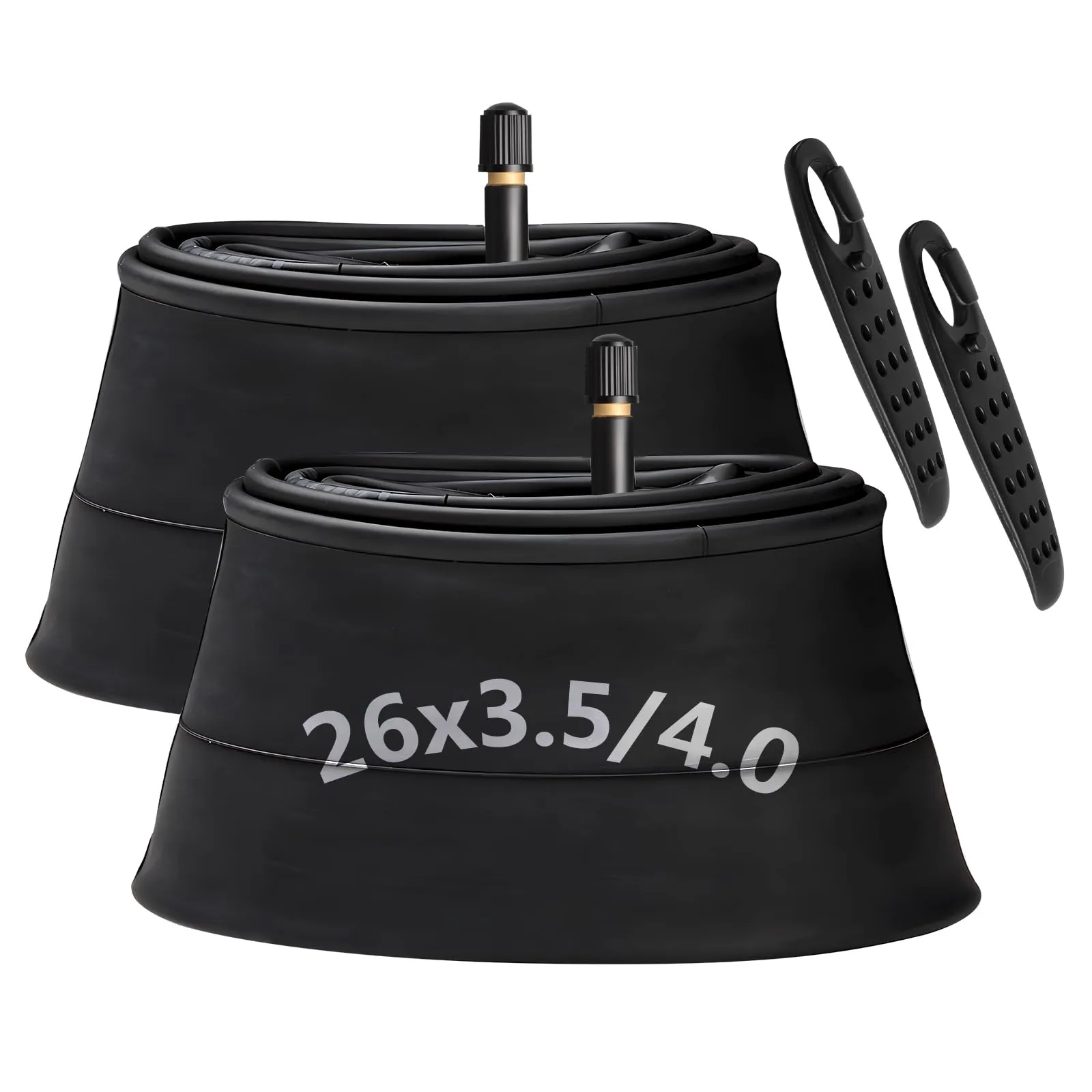 20x4.0 & 26x4 Heavy Duty Fat Bike Tubes with Tire Levers - Premium Butyl Inner Tubes for E-Bikes