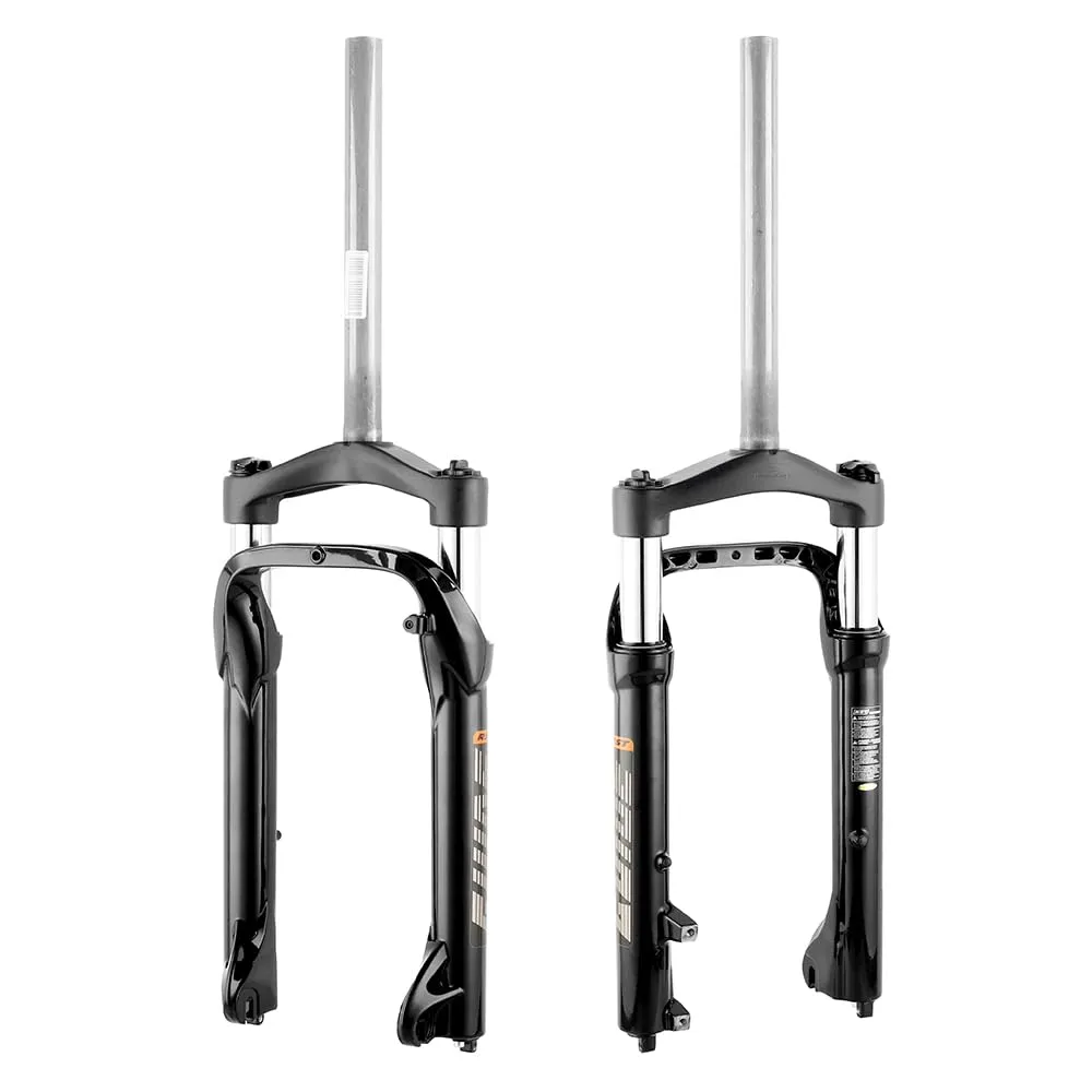 20x4.0 Electric Bike Snow Bike Fork - Aluminum Alloy, 60mm Travel, 4.0' Tire, Black, 20-inch