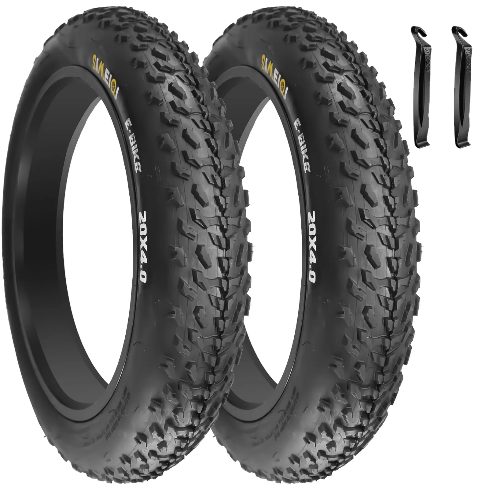 20'x4.0 SIMEIQI E-Bike Fat Tires - All-Terrain Folding Bead Design for Electric Bikes, 2-Pack