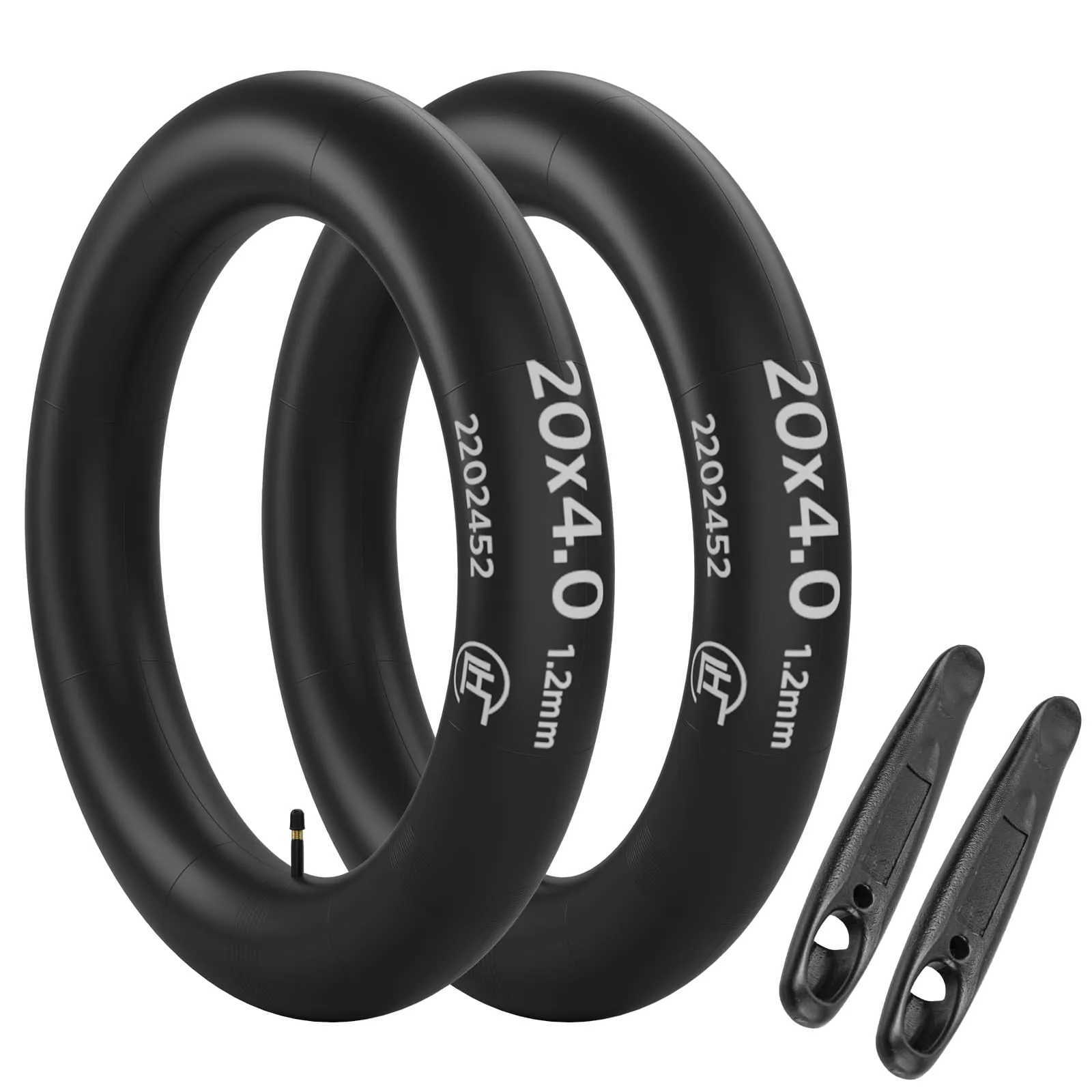 20x4 Fat Bike Inner Tubes with Schrader Valve, 2 Pack Premium Butyl Rubber for Ebike Mountain Bikes