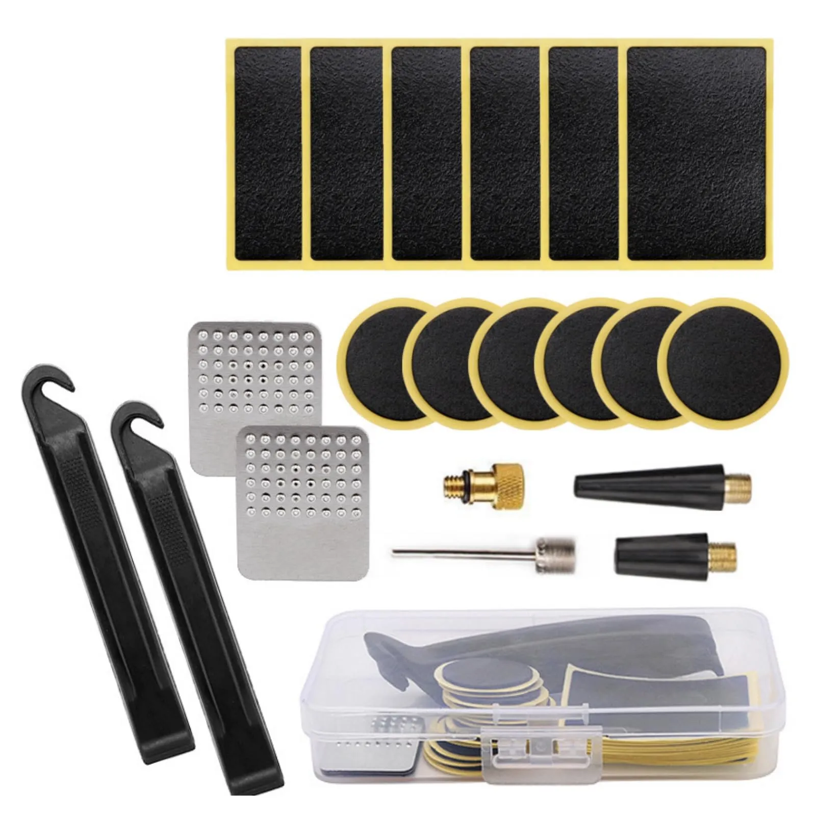 22 PCS Bike Inner Tire Patch Repair Kit with Tyre Levers for Road & Mountain Bikes - NELboNs