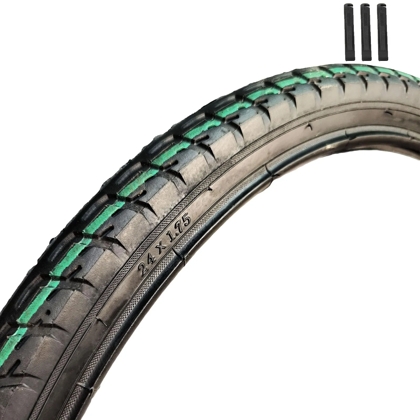 24-Inch Stab-Proof Bicycle Tires for Road Bikes - 24x1.75 Size with Levers for Easy Installation