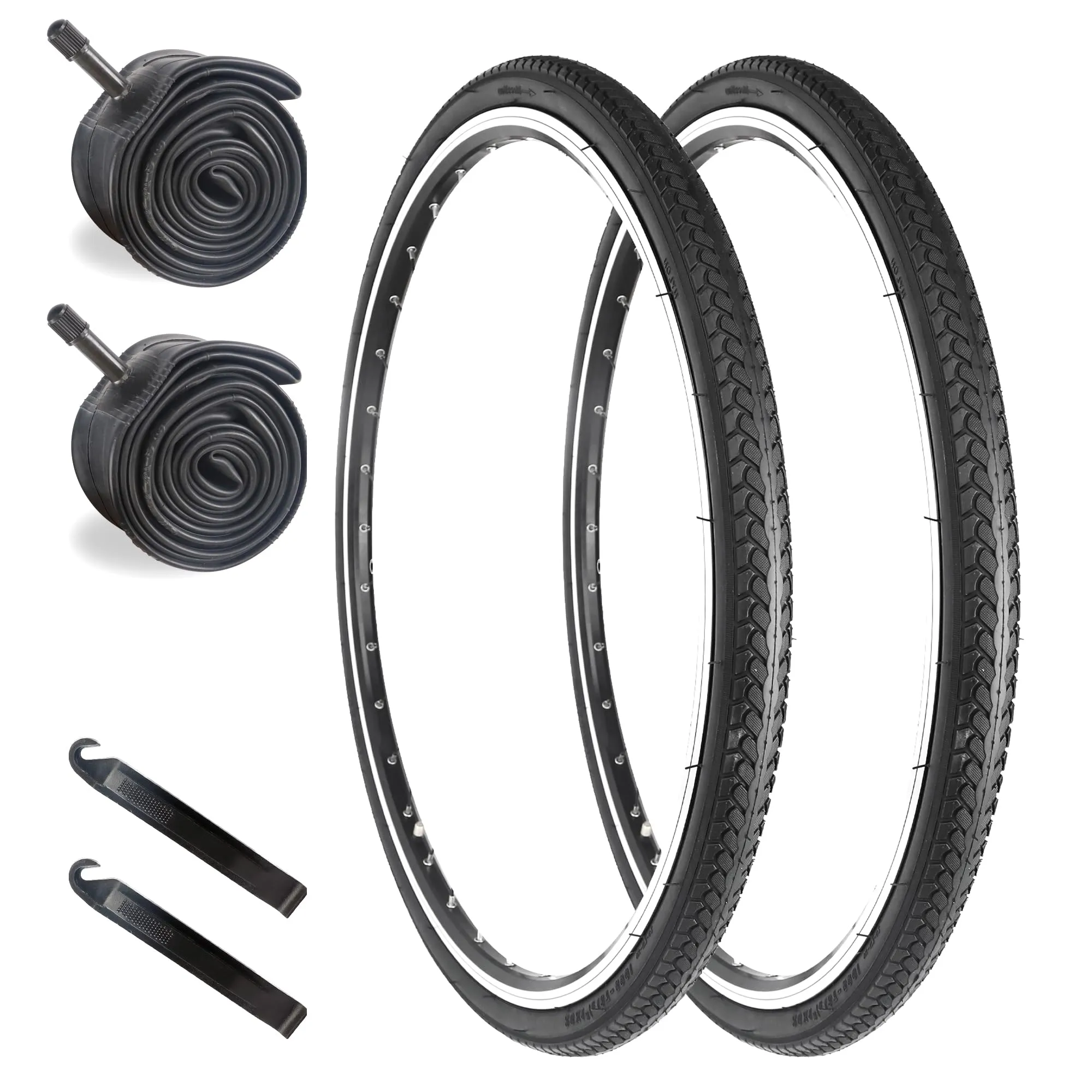 24/26 Inch Bike Tires with Inner Tubes - 26 X 1 3/8 (37-540) for Vintage and City Bicycles