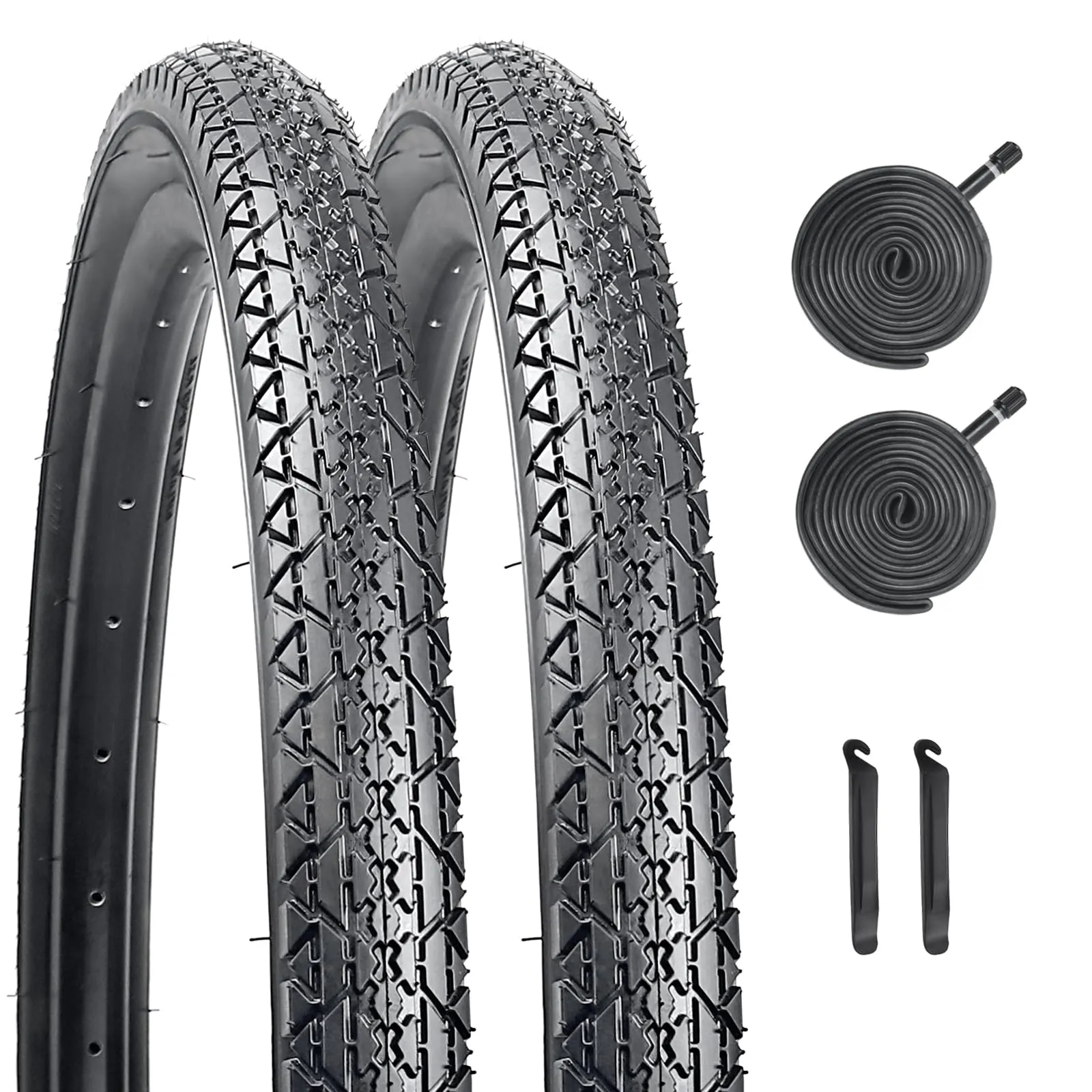 24/26x2.125 Inch Bike Tire Set - Durable Folding Replacement Tires for Beach Cruiser & Commuter Bikes