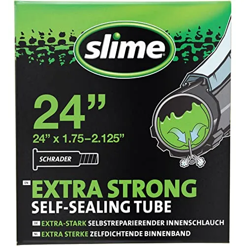 24' Eco-Friendly Self-Sealing Bicycle Inner Tube with Schrader Valve - Non-Toxic, Puncture Protection