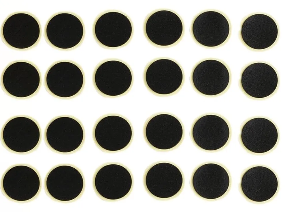 24Pcs Glueless Black Bike Tire Patch Kit for Easy Bicycle Tube Repairs - Road & Mountain Use