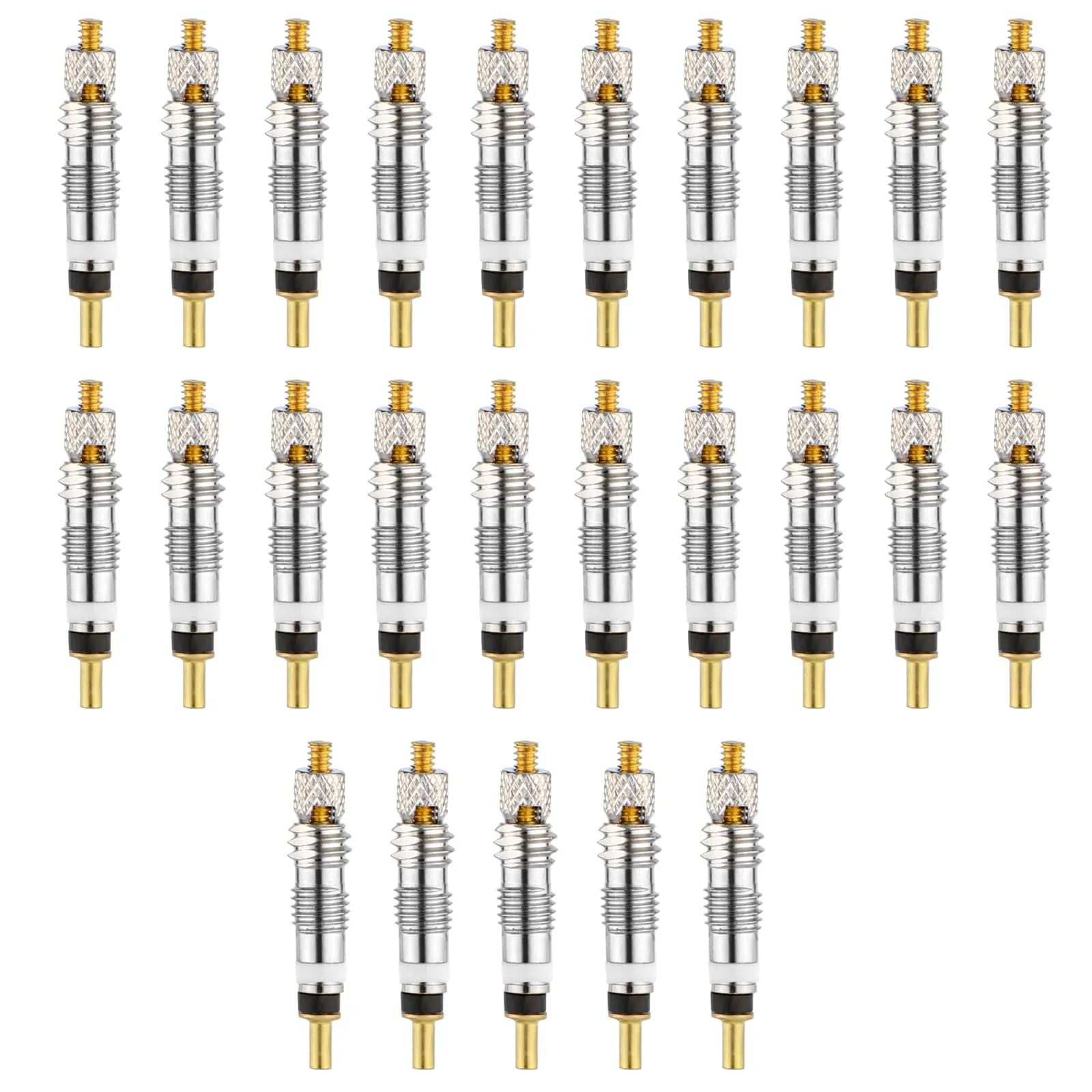 25pcs Copper Bicycle Valve Cores for Presta & Tubeless Tires - Reliable Replacement for MTB & Road Bikes