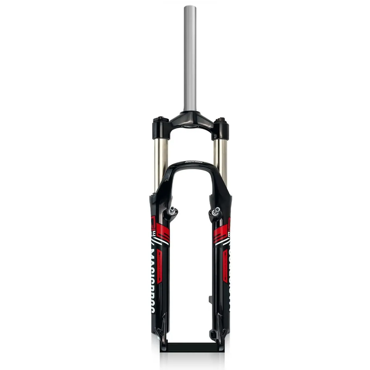 26-Inch Mountain Bike Suspension Fork, 110mm Travel, Manual Lockout, Disc/V Brake, Black & Red