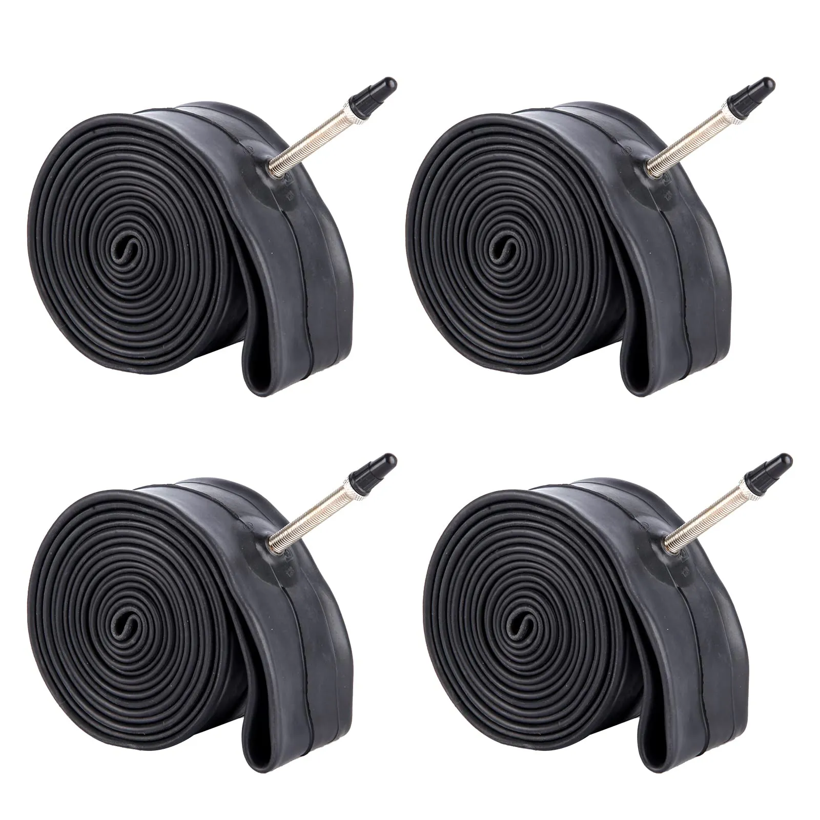 26/27.5/29 Inch Bike Tube Set - Presta Valve 48mm, High-Quality Rubber, Puncture Resistant (4 Pack)