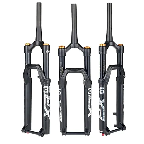 26/27.5/29 Inch Mountain Bike Fork 130mm Travel Air Suspension, 15x110mm Axle, Black Color