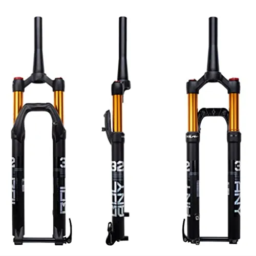 26' 27.5' 29' Mountain Bike Suspension Fork 100mm Travel Air Fork Tapered Tube 15x100mm Thru Axle