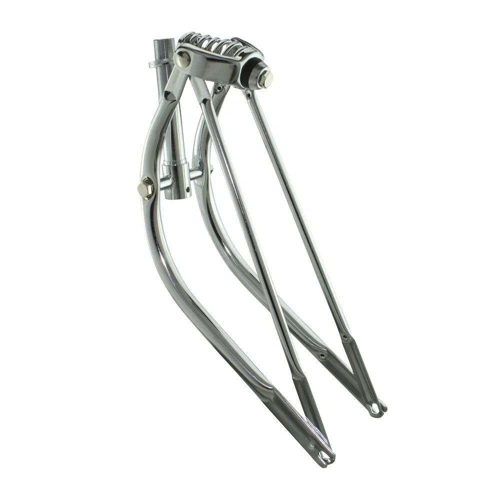 26' Cruiser Bent Spring Fork - Fenix Cycles - Steel, 1' Steerer, Black, Gold, Chrome Options