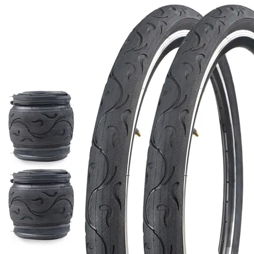 26 Inch Bike Tire 2 Pack - Beach Cruiser Folding Bead Replacement Tyres 26 x 2.125 by WEEROCK