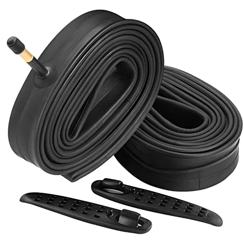 26 Inch Bike Tube 2 Pack, Fits 1.75' to 2.125', Heavy Duty with Tire Levers & 48mm Schrader Valve