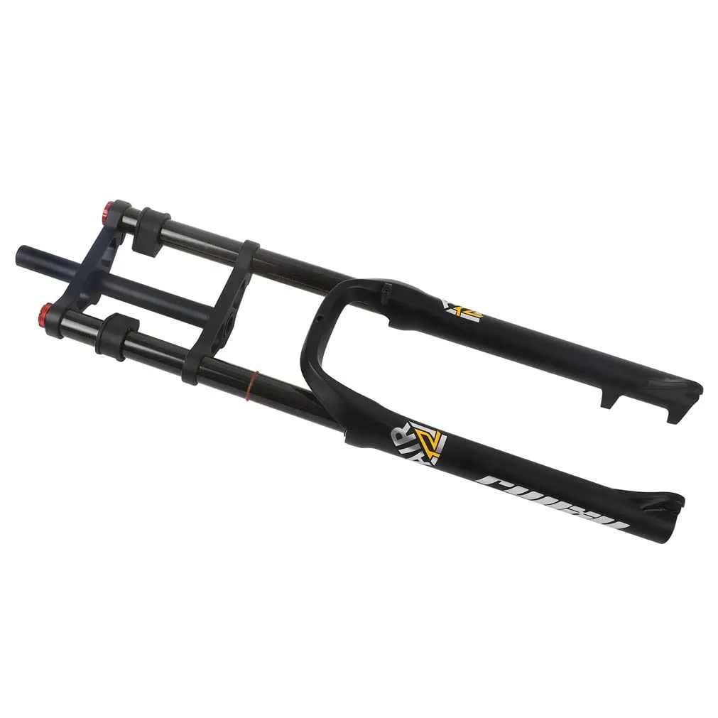 26 Inch Fat Bike Air Suspension Fork 140MM Travel Double Shoulder Adjustable for 4.0 Tire MTB Electric