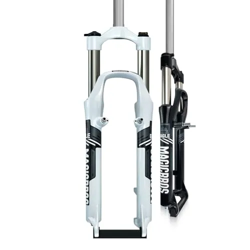 26 Inch Mountain Bike Suspension Fork - 1 1/8' Straight Tube, 100mm Travel, Manual Lockout, Disc/V Brake