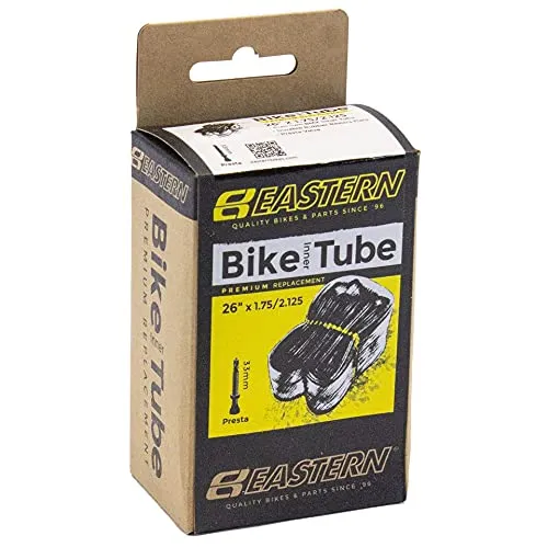 26' Inner Tube, Presta Valve 33mm for 1.75-2.125' Tires - Durable Rubber by Eastern Bikes