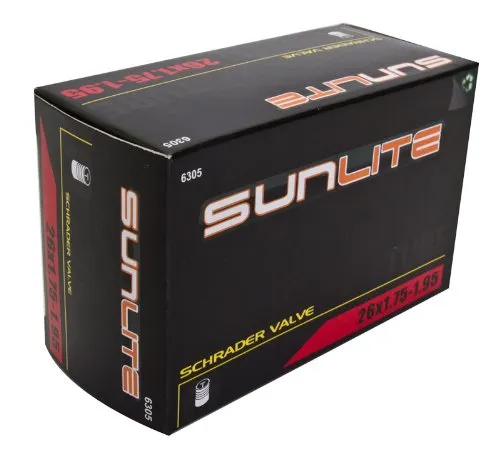 26 x 1.75-1.95 Inner Tube with 32mm Schrader Valve - Sunlite Street Fit 360, Recyclable Box