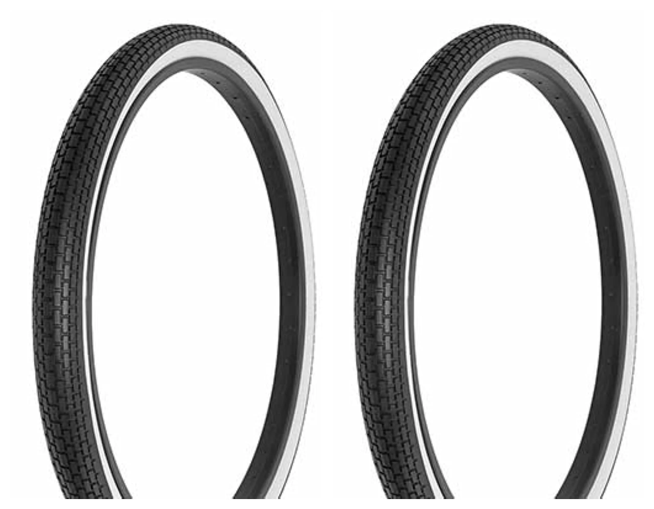 26 x 2 x 1-3/4 S7 Black/White Side Wall Bike Tires - Standard FR-120A Tread by Innova