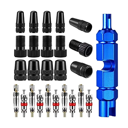 26pcs Bike Core Remover Tire Repair Kit - Presta Valve Tool Set for Tubeless Road Biking