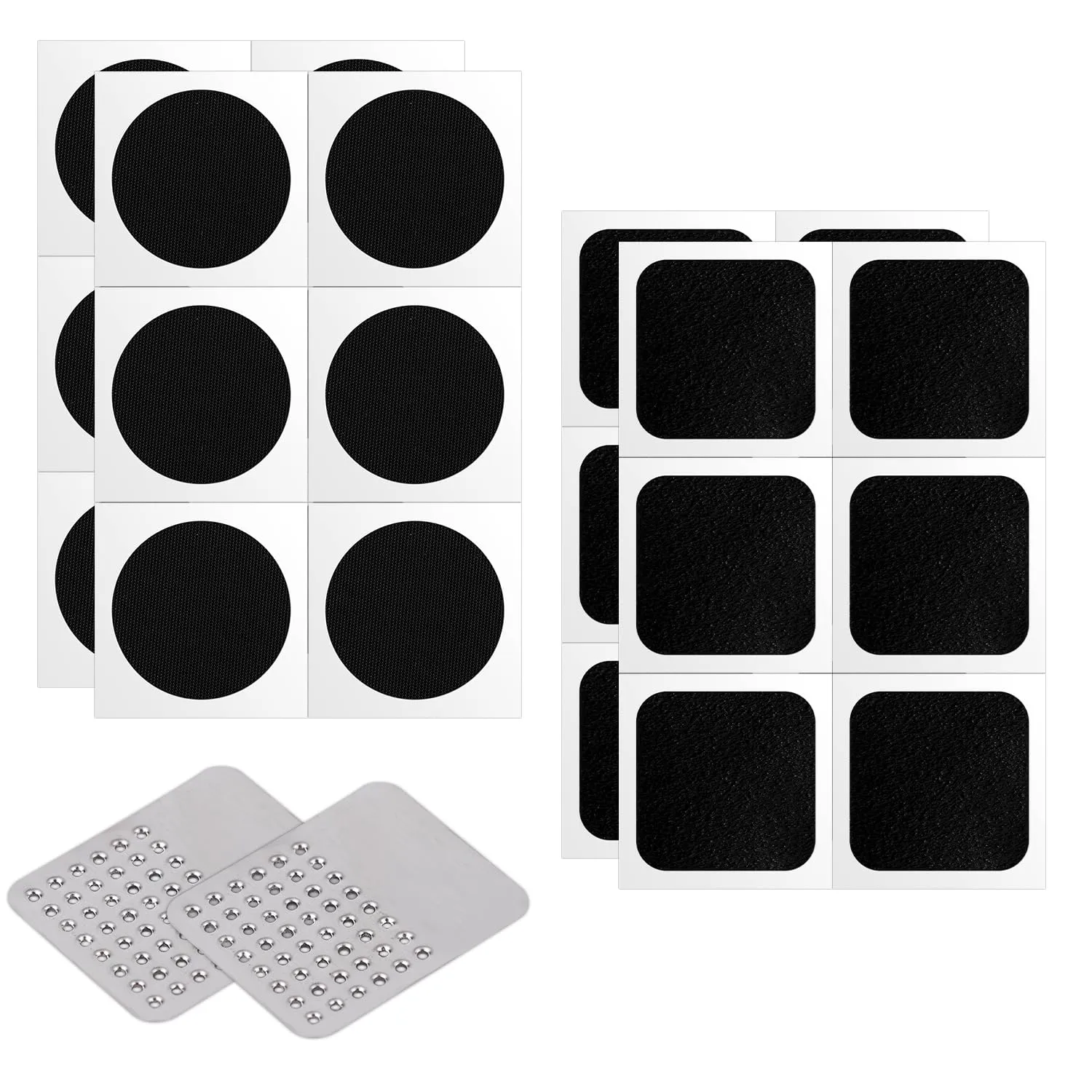 26pcs Puncture Bike Tire Repair Kit with 24 Tire Patches and 2 Metal Rasps for Quick Fixes