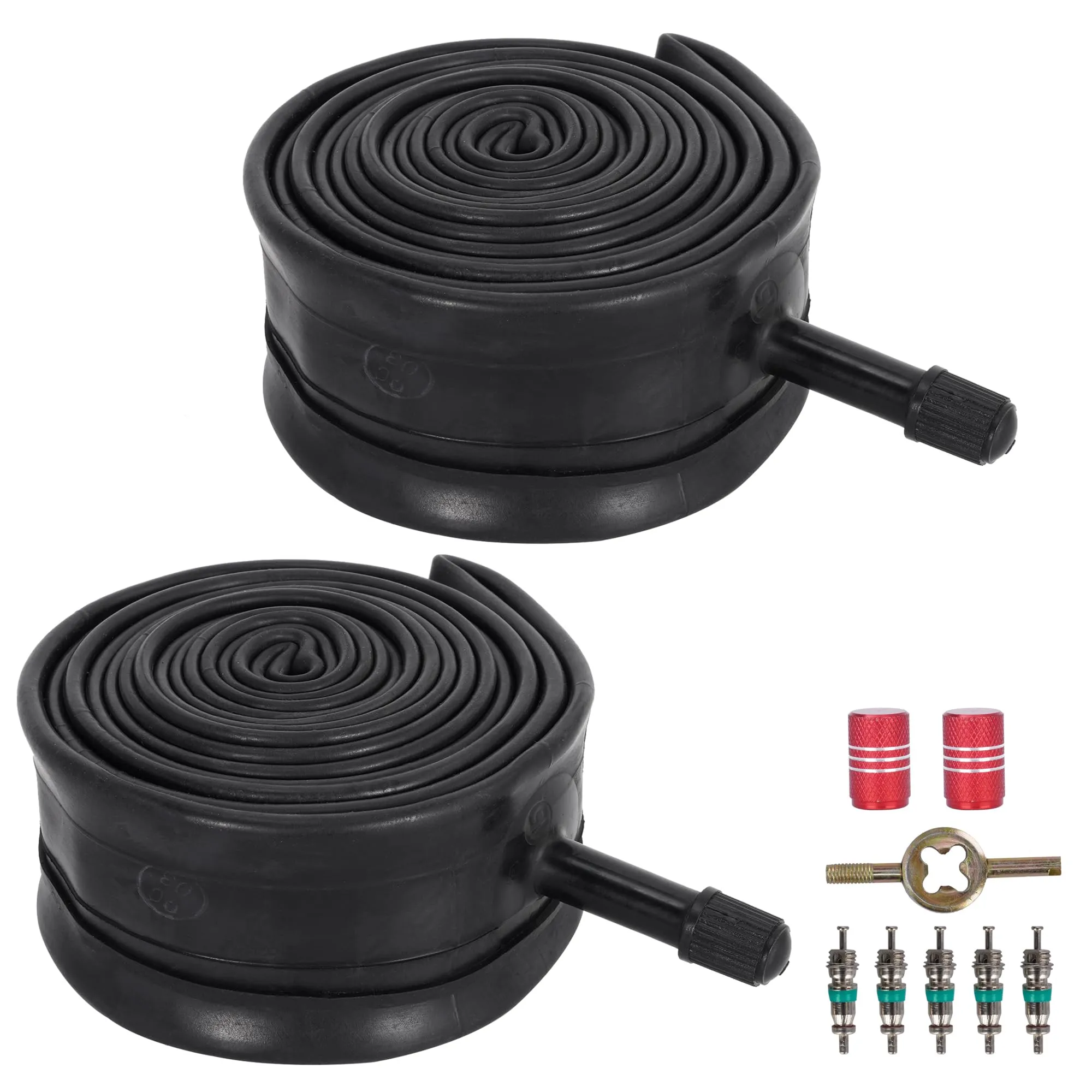 26''x1.5/1.75 Bike Tubes with 32mm Schrader Valve - Durable Butyl Rubber for Most Road & Mountain Bikes
