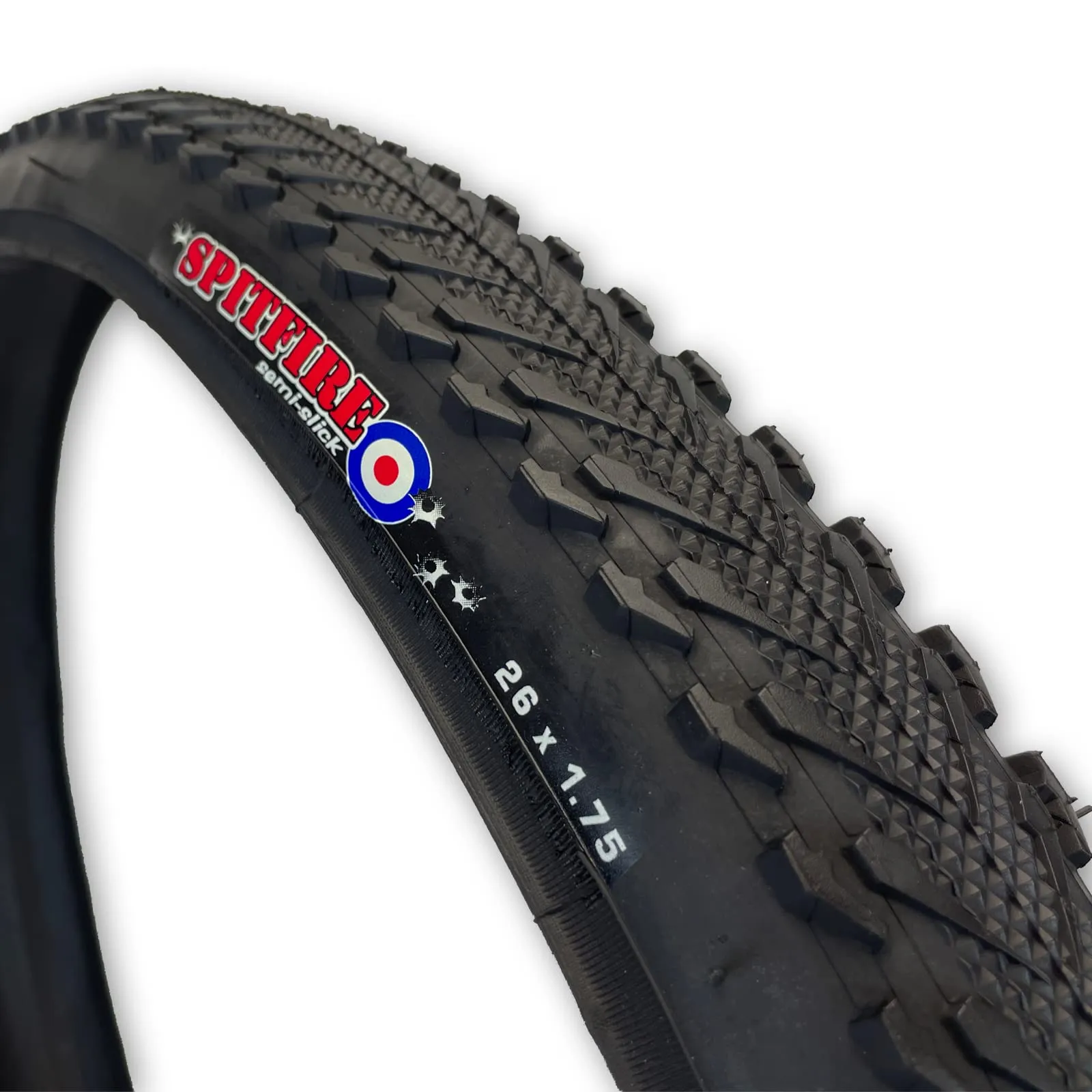 26x1.75 Duro Spitfire Semi-Slick Hybrid Bike Tire - Folding Bead, Black, Low Rolling Resistance