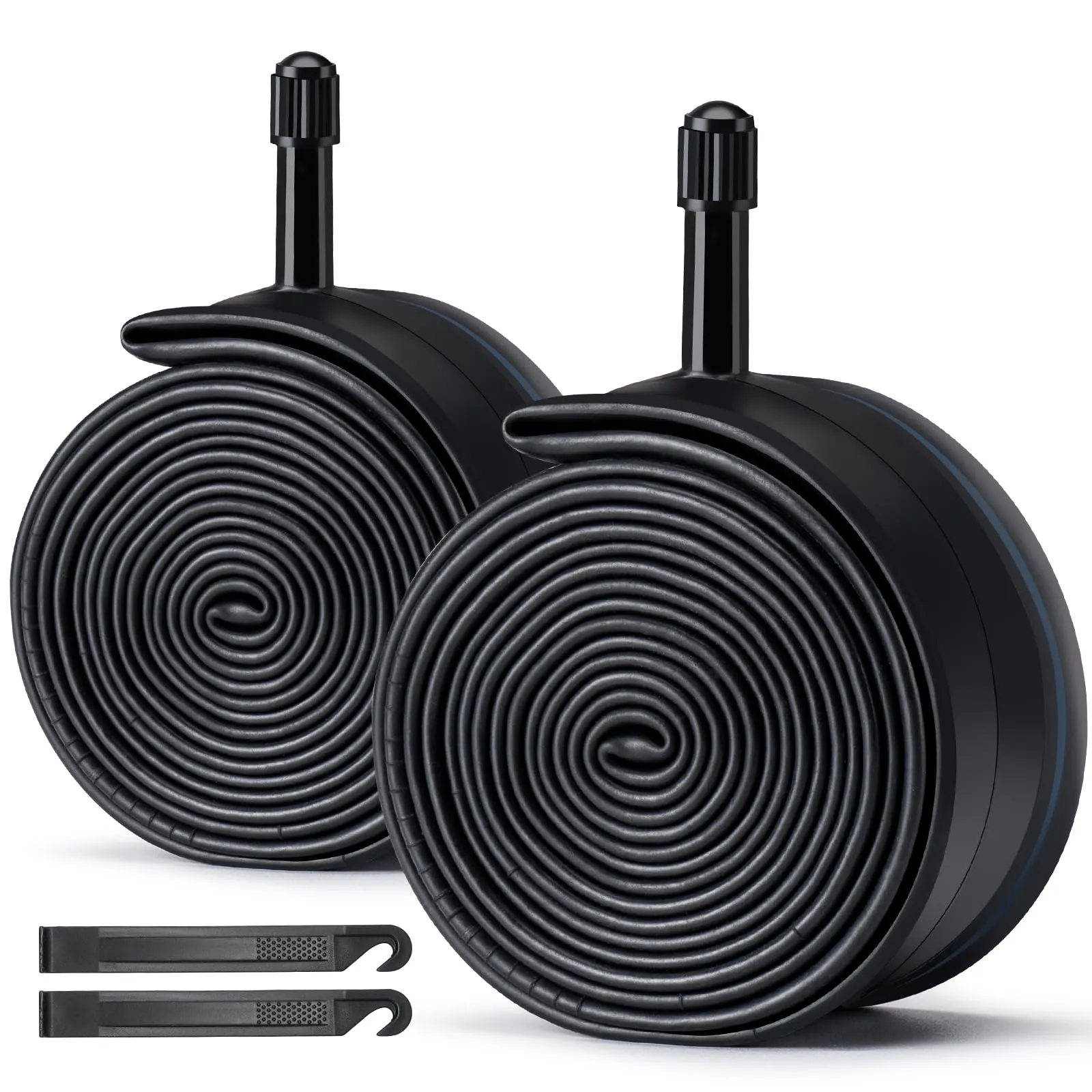 26x1.95 Inch Electric Bike Tubes 2-Pack with AV 35mm Schrader Valve & Tire Levers - Puncture Resistant