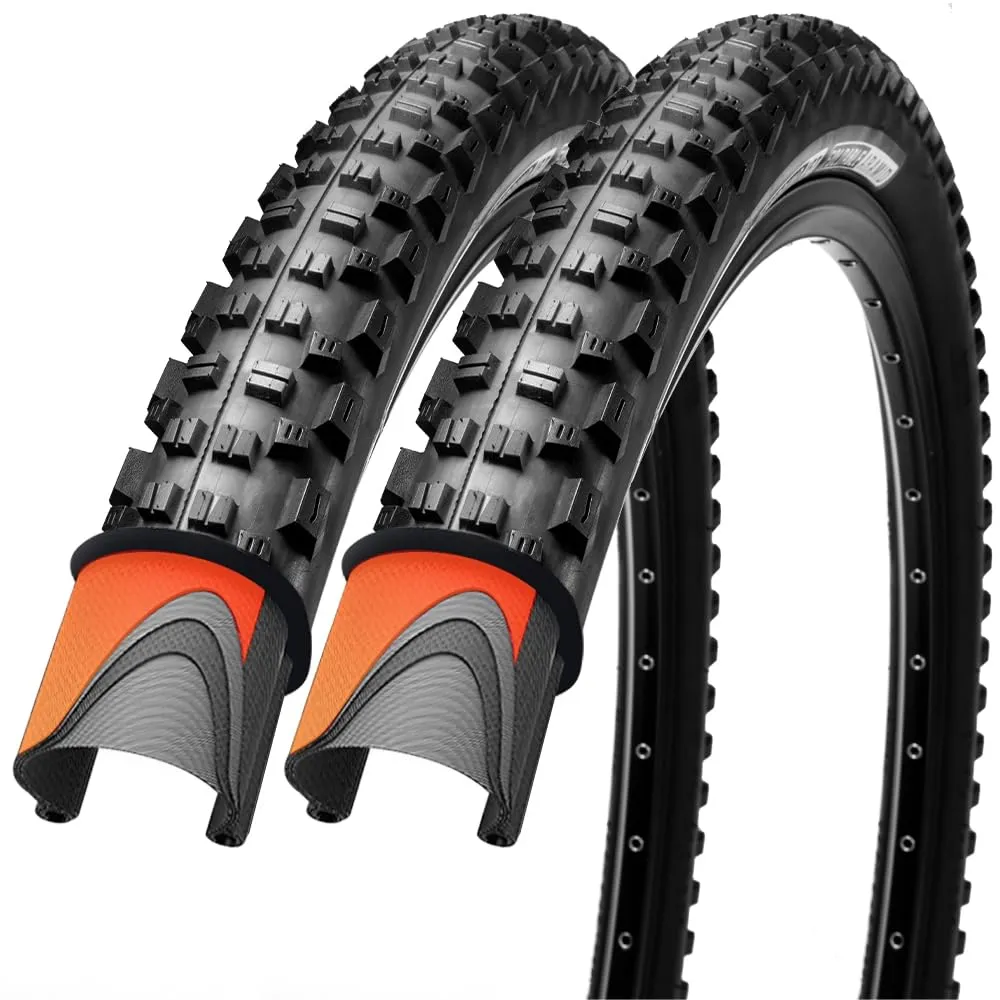 26x2.25 Inch Mountain Bike Tires Pair - Foldable Kevlar, 60 TPI, Enhanced Grip for Safety