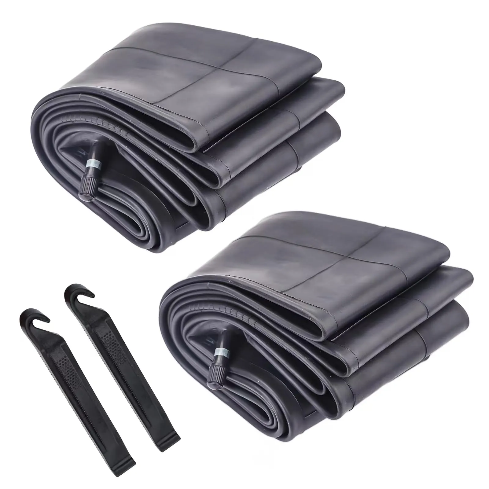 26x4.0 Fat Bike Tube 2 Pcs with AV 32mm Valve, Premium Butyl Rubber, Includes Tire Levers
