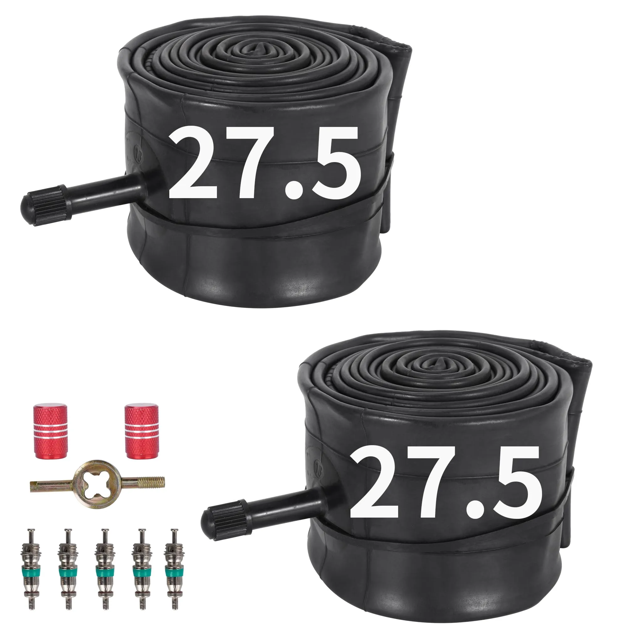 27.5' Heavy Duty Inner Tubes with 32mm Schrader Valve - Compatible with Electric & Mountain Bikes