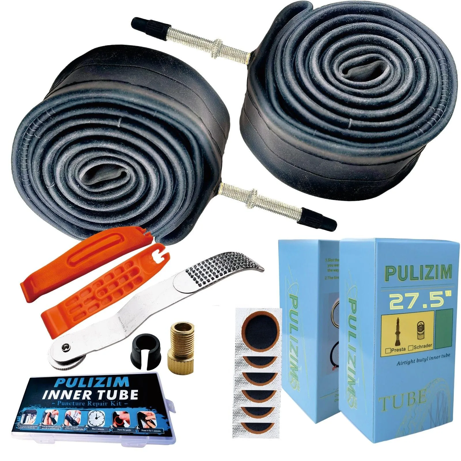 27.5' Mountain Bike Inner Tube - Presta Valve, Eco-Friendly Butyl Rubber, Puncture Resistant
