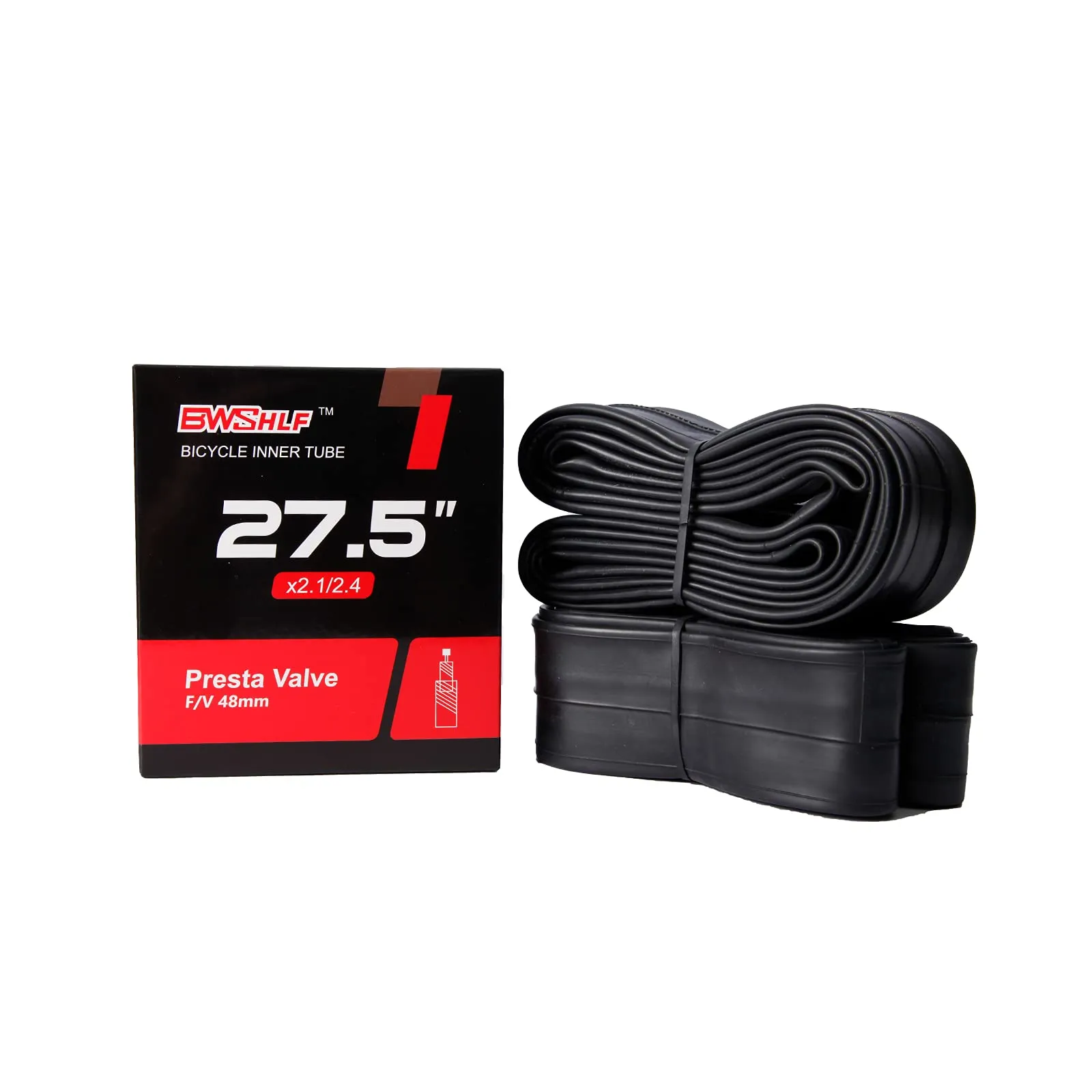 27.5' Mountain Bike Inner Tubes (2 Pack) - Durable Butyl Rubber, Puncture Resistant, Presta Valve 48mm
