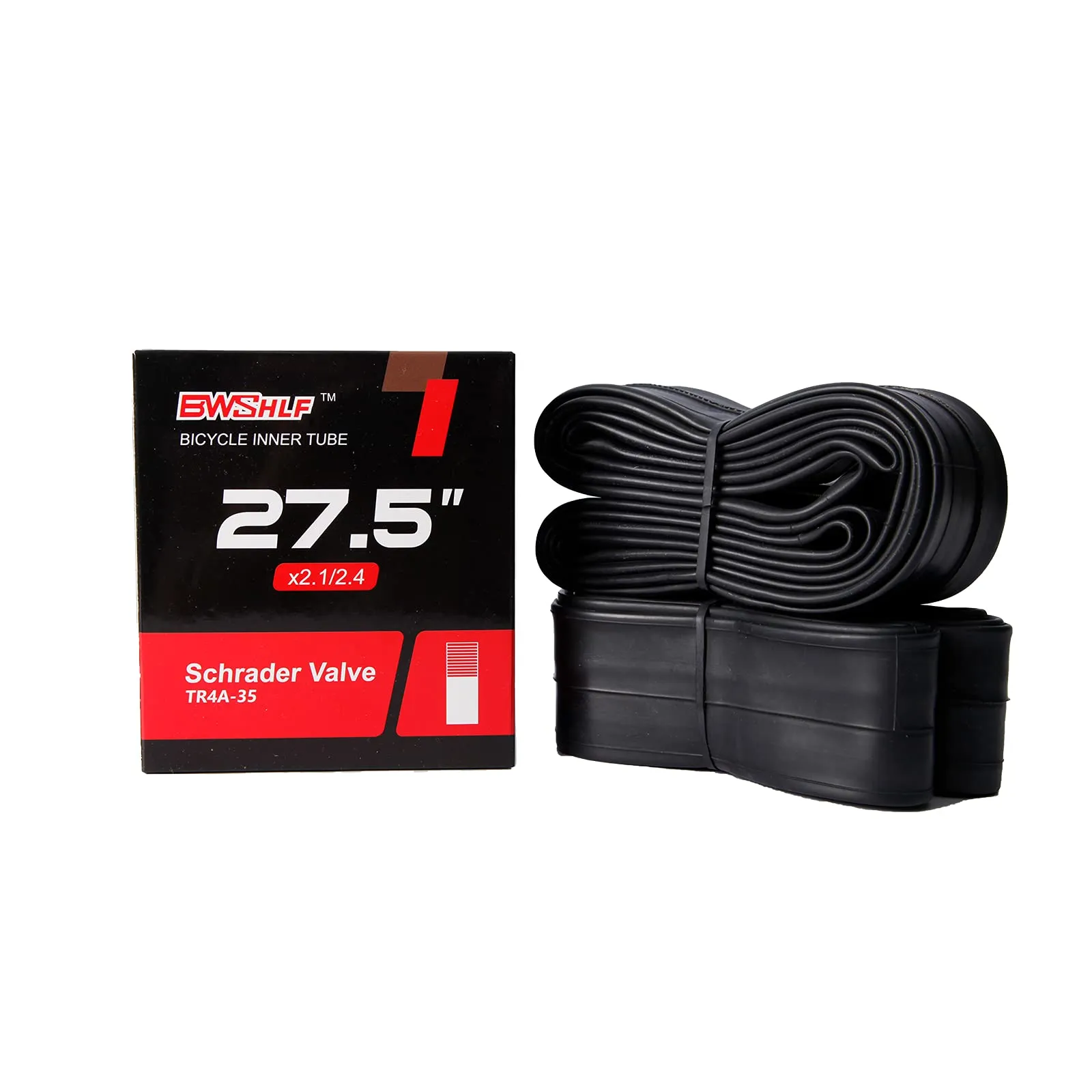 27.5' Mountain Bike Inner Tubes (2 Pack), Durable Butyl Rubber, Puncture Resistant, Schrader 35mm