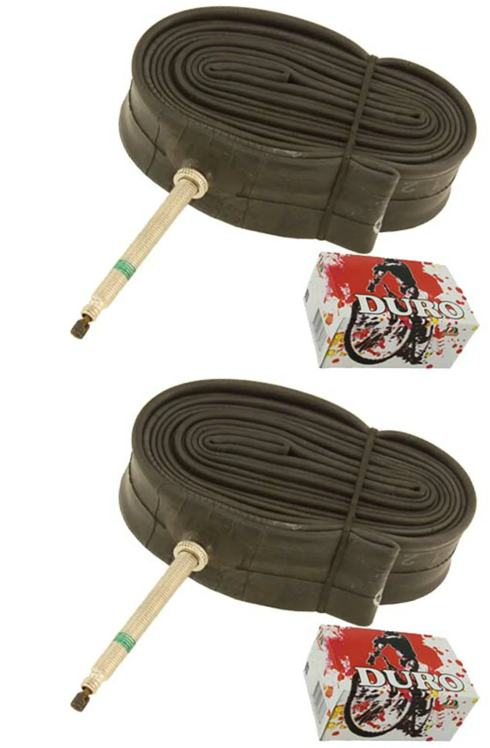 27' Duro Tubes Set of 2 - 1 1/8'-1 1/4' Size with 60mm Presta Valve for Bicycles