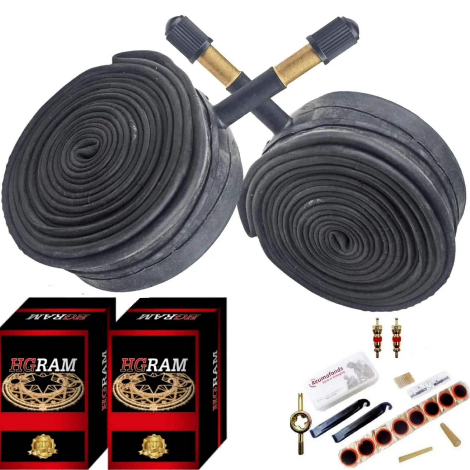28' x 1-3/8' 1-5/8' Bike Tubes for 700c Tires - Durable Butyl Rubber with Brass Valve, 40-622