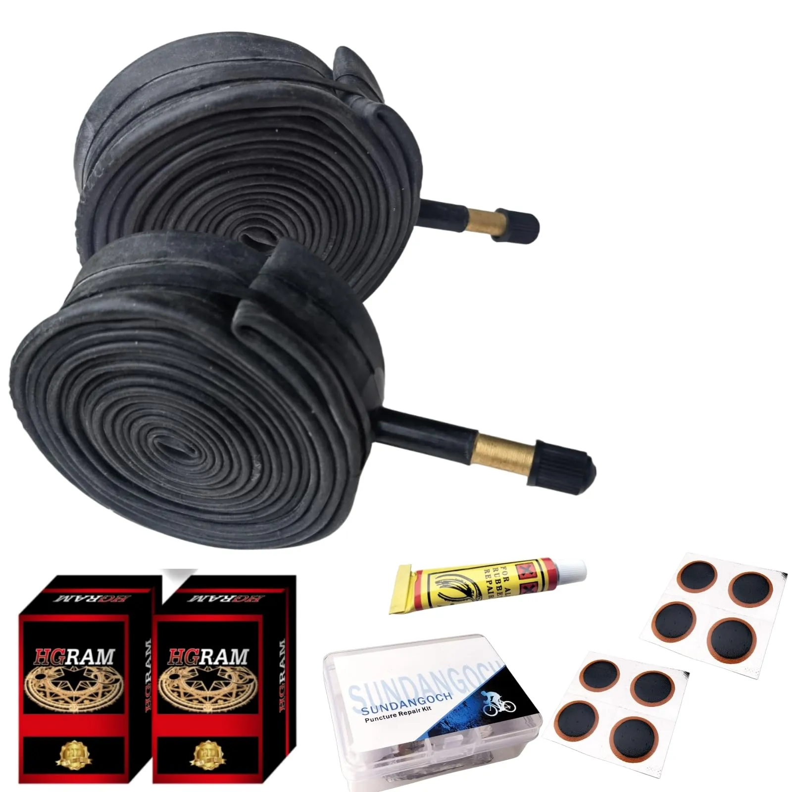 28' x 1-3/8' 1-5/8' Bike Tubes for 700c Tires - High-Quality Butyl Rubber, Easy Installation, 48mm Valve