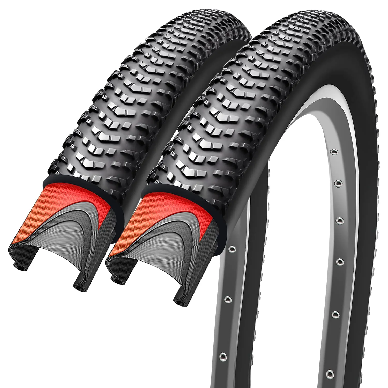 29 x 2.10 Inch Foldable Kevlar Mountain Bike Tires Pair - 60 TPI for Enhanced Safety and Comfort