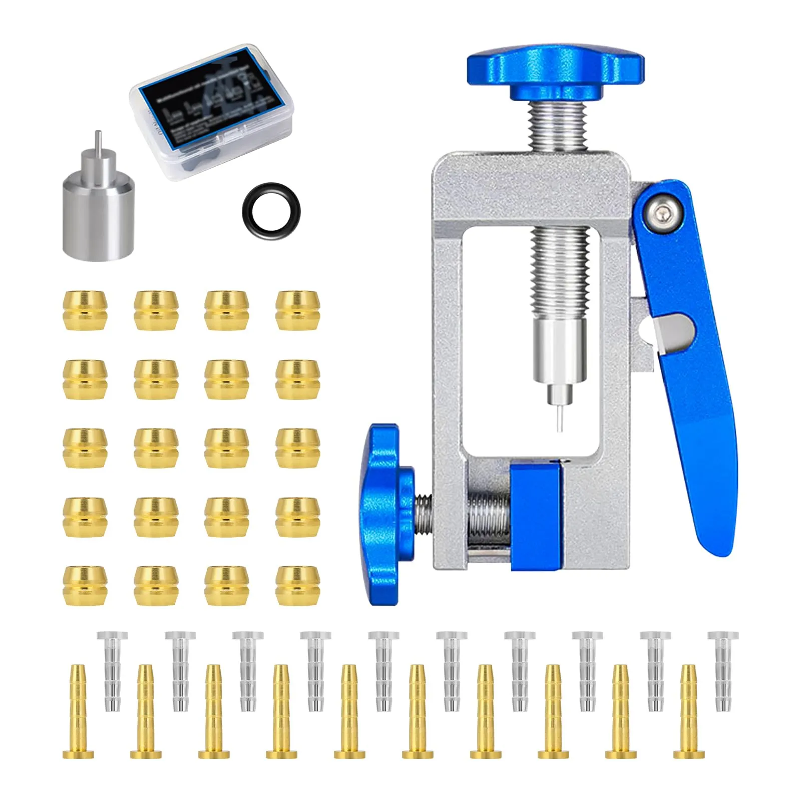 2 in 1 Bicycle Brake Hydraulic Hose Fitting Insert Tool Kit with Brass Inserts & Olives