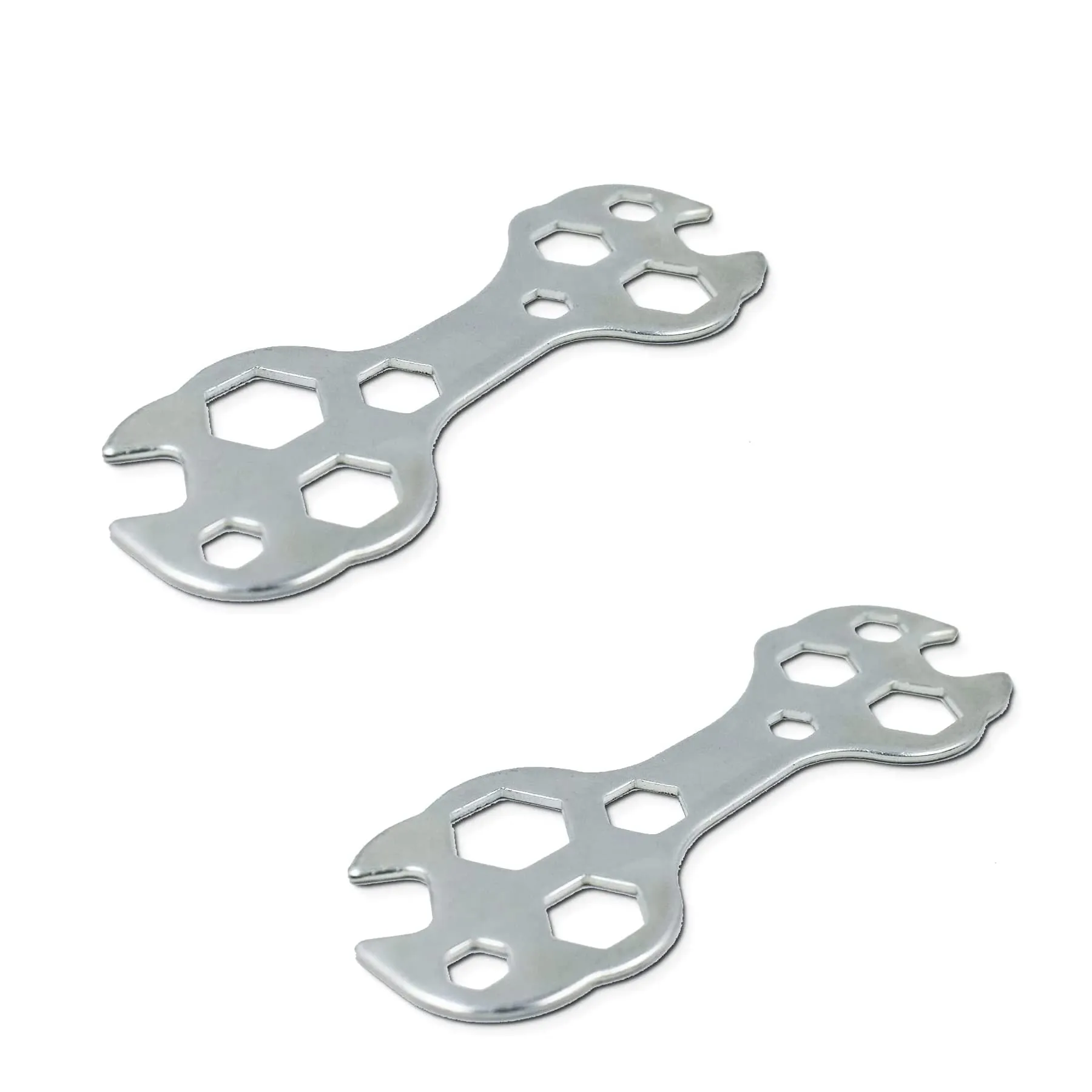 2 Pack 10-in-1 Mini Steel Bicycle Wrench Tool Kit - Durable Hex Spanner for Bikes & Motorcycles