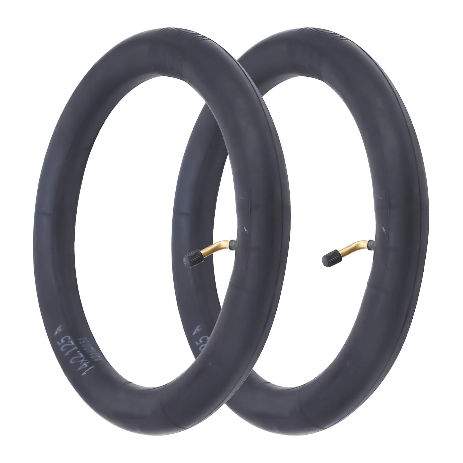 2 Pack 14' Electric Bike Tubes with Angled Valve Stem - Durable Butyl Rubber for E-Bikes & Scooters