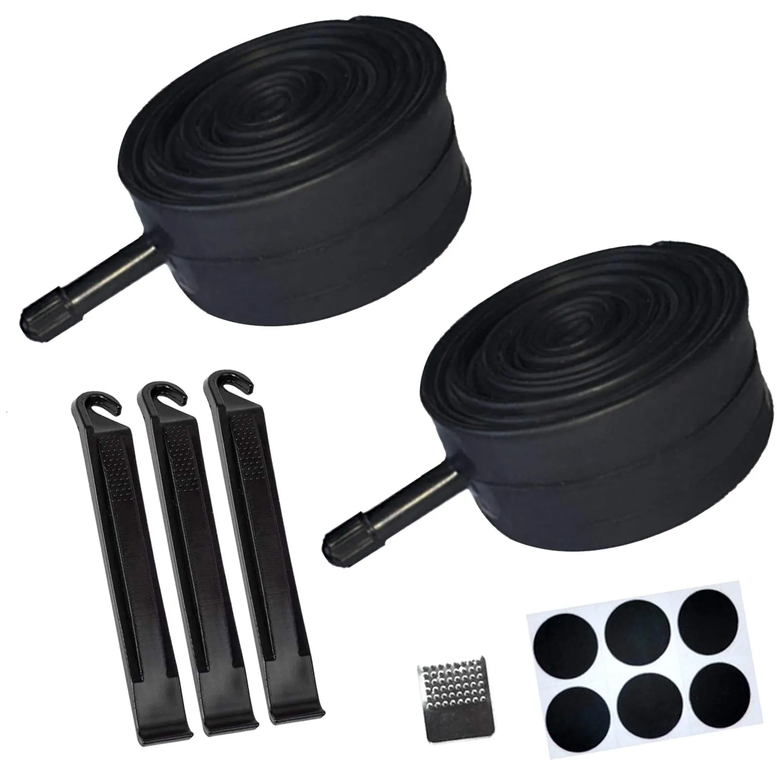 2 Pack 18” Bike Inner Tube with Repair Kit, Fits Tires 1.75 to 2.15, Durable Butyl Rubber