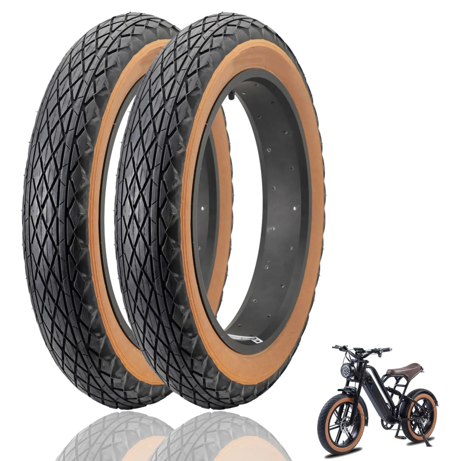 2 Pack 20' E-Bike Fat Tires 20 x 4.0 – Heavy Duty, All-Terrain Electric Bike/Mountain Bike Tires