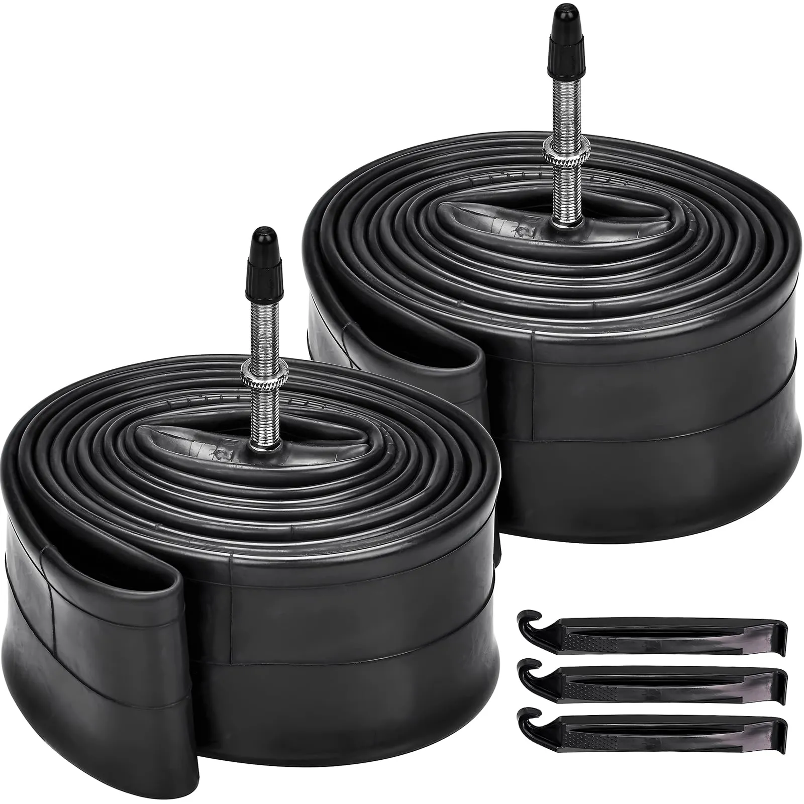 2 Pack 26' Bike Tubes 26 x 1.75/2.125 FV 48mm Presta Valve for Mountain and Road Cycling