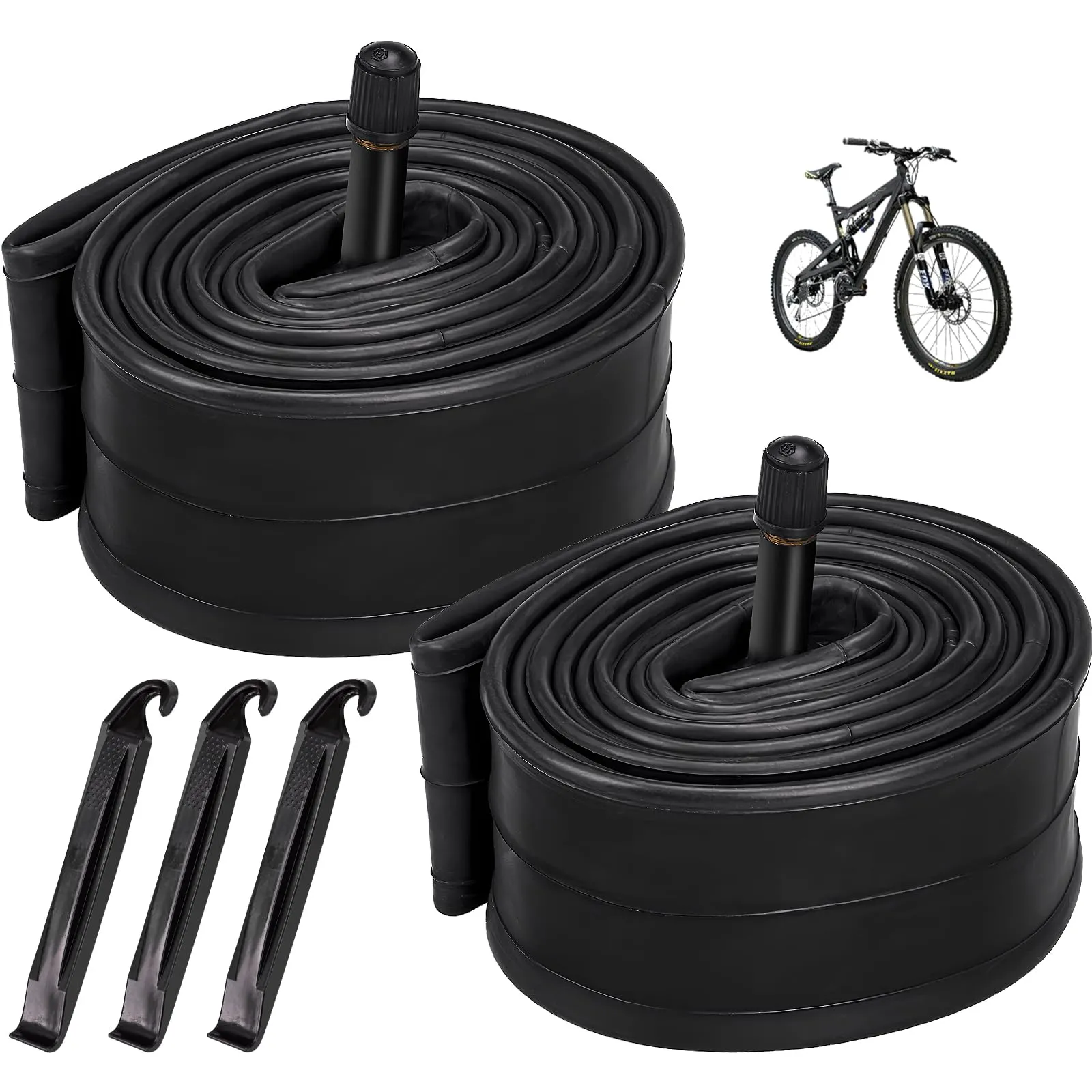 2 Pack 26' Bike Tubes 26 x 1.75C/2.125 AV 33mm Schrader Valve, Compatible with Mountain Tires
