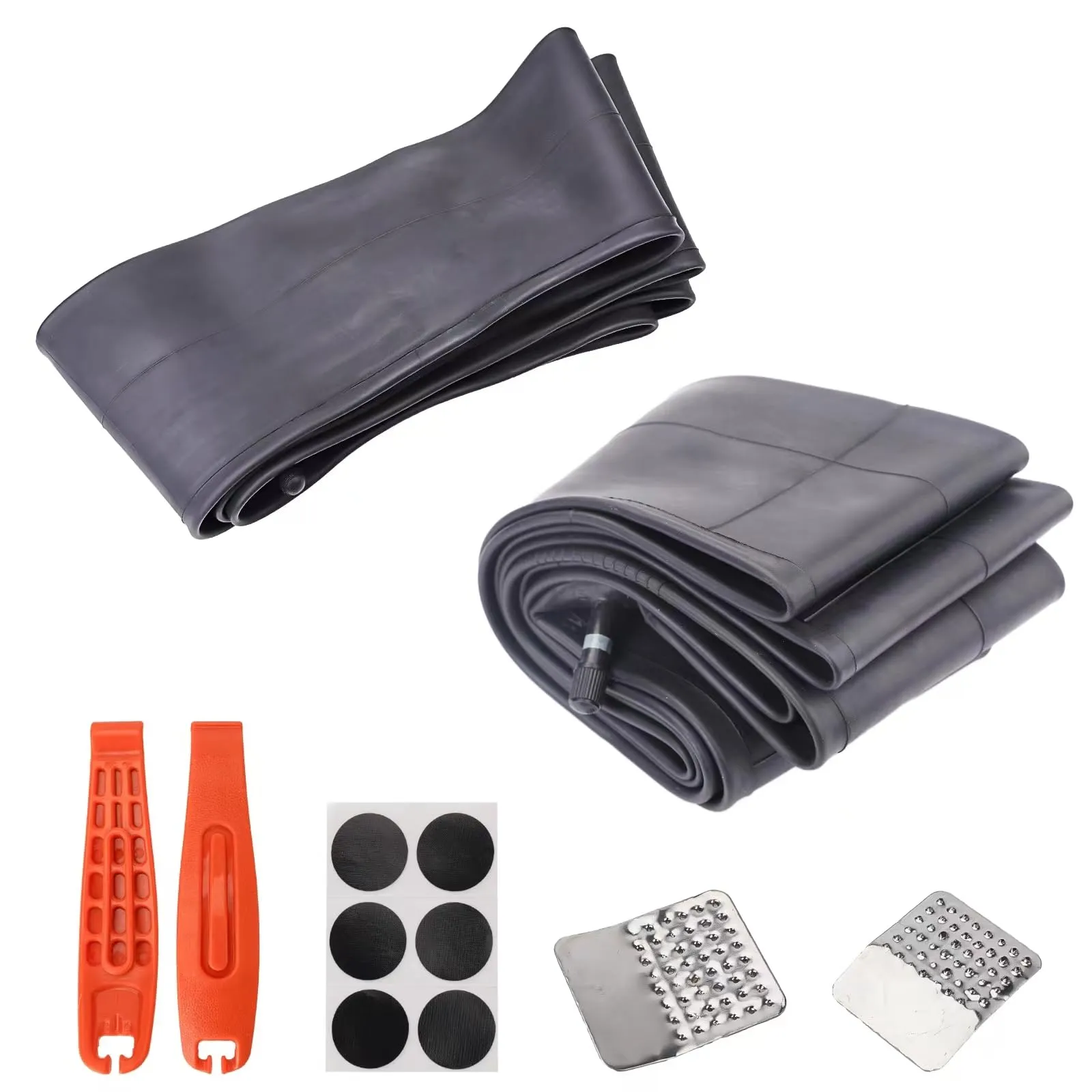 2 Pack 26x4.0/4.5 AV Schrader Valve Bike Tubes with Glueless Repair Kit & Tire Levers for E-Bikes