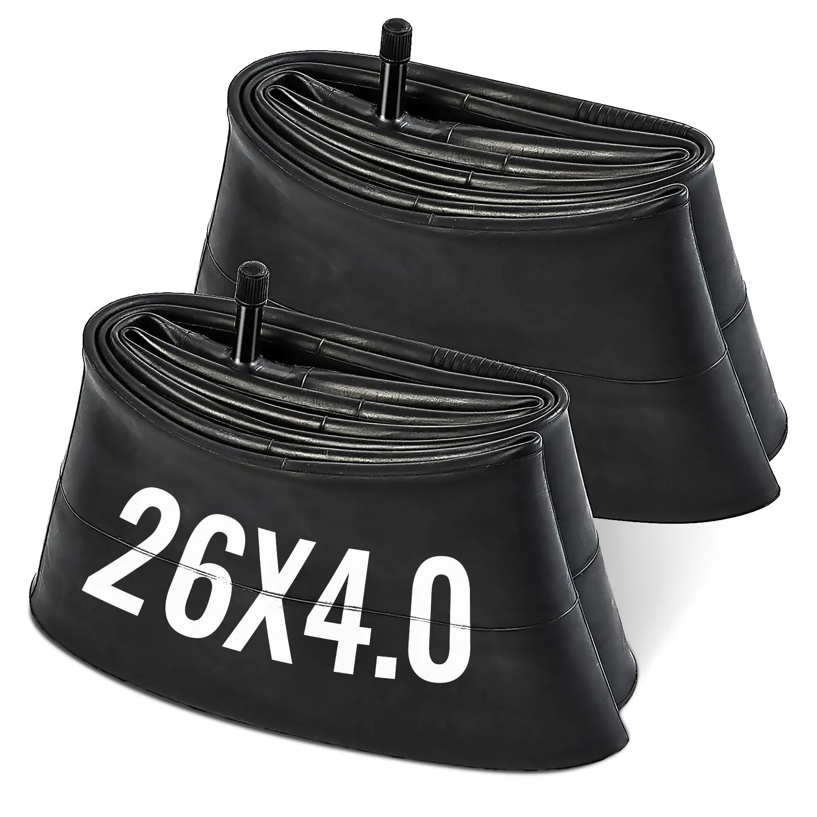 2 Pack 26x4 Fat Tire Bike Inner Tubes - Premium Butyl Rubber with 32mm Schrader Valve
