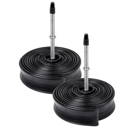 2 Pack 700C Bike Tubes 700 x 25C/28C/30C/32C FV80 Long Presta Valve for Smooth Rides